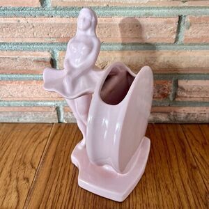 Vintage Mid Century Royal Haeger Pottery Pink Ballerina Dancer Vase 8"